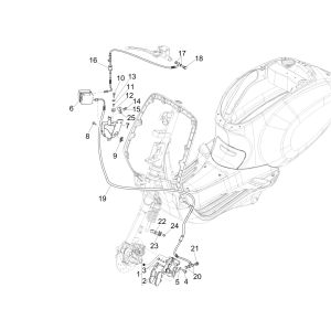Cilindro freno - Pinza - Pastiglie freno - Tubo freno - Modulo ABS Vespa Sprint 125 3V IE ABS Euro 5 2021