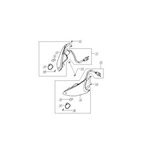 Indicatori anteriori Kymco Super9 50 2 tempi AC nuovo modello rosso