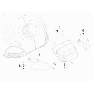 Indicatori di direzione posteriori - Fanale posteriore Vespa LXV 4 tempi 2V 25km/h