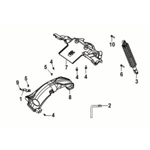 Parafango posteriore - Ammortizzatore Sym Fiddle IV 50 Euro 5