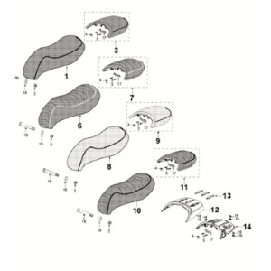 Saddle Peugeot Django 125 EFI E5 2021-2022 MILKY WHITE/ DRAGON (G9)