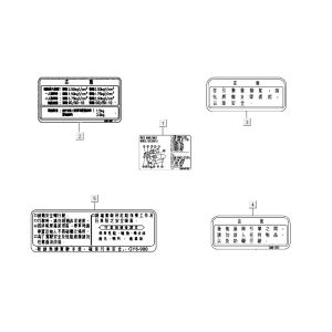 Adesivi di sicurezza e di avvertenza Kymco Sento 50 4 tempi bianchi
