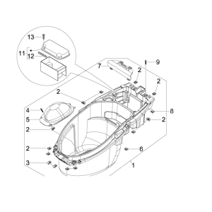 Scatola porta casco Piaggio NRG Power 50 2 tempi LC Euro 4