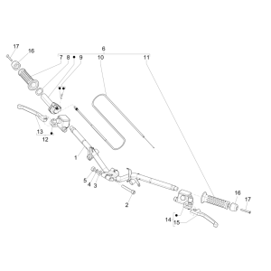 Volante - Cilindro freno - Cavo acceleratore - Manopole Piaggio NRG Power 50 2 tempi LC Euro 4
