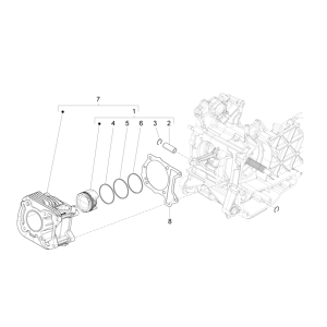 Cilindro - Pistone Vespa Sprint 150 3V IE ABS Euro 3 2015