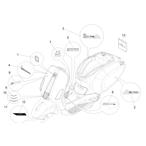 Stemmi - Adesivi - Logo Vespa Sprint 150 3V IE ABS Euro 3 2015