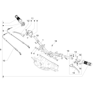 Volante - Cilindro freno - Cavo acceleratore - Manopole Vespa Sprint 150 3V IE ABS Euro 3 2015