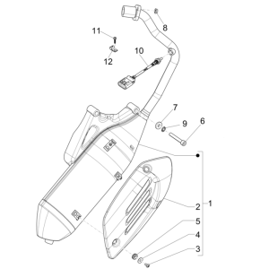 Scarico Vespa sprint 150 4T 3V IE Abs E3 2015 (EMEA)