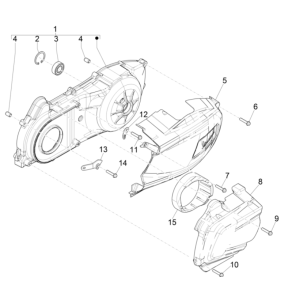 Coperchio carter Vespa GTS 300 Super HPE 4V IE ABS Euro 5 2020-2022