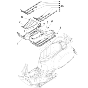 Pedana - Poggiapiedi Vespa GTS 300 Super HPE 4V IE ABS Euro 5 2020-2022