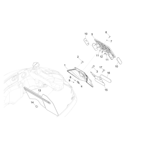 Parafango posteriore Vespa GTS 300 Super HPE 4V IE ABS Euro 5 2020-2022