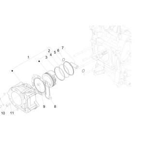 Cilindro - Pistone Vespa GTS 300 Super HPE 4V IE ABS Euro 5 2020-2022