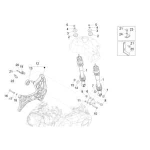 Ammortizzatore Vespa GTS 300 Super HPE 4V IE ABS Euro 5 2020-2022