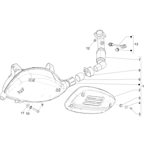 Scarico Vespa GTS 300 Super HPE 4V IE ABS Euro 5 2020-2022