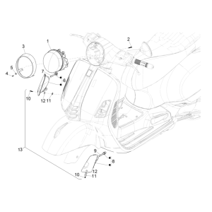 Faro anteriore - Indicatori anteriori Vespa GTS 300 Super HPE 4V IE ABS Euro 5 2020-2022