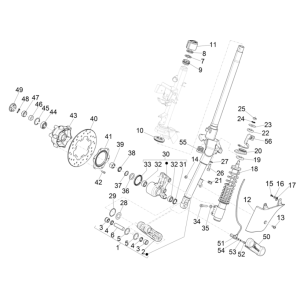 Forcella anteriore - Vespa GTS 300 Super HPE 4V IE ABS Euro 5 2020-2022