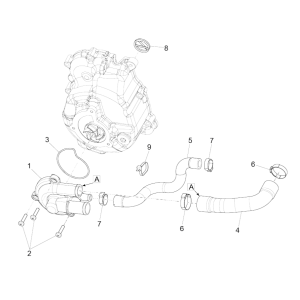 Pompa acqua Vespa GTS 300 Super HPE 4V IE ABS Euro 5 2020-2022