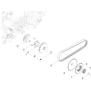 Variatore a cinghia trapezoidale Piaggio Typhoon 50 2 tempi Euro 4 2018-2020