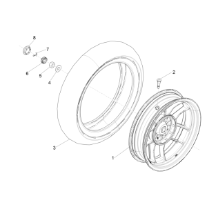 Ruota posteriore Piaggio Typhoon 50 2 tempi Euro 4 2018-2020