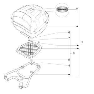 Portapacchi posteriore Piaggio Typhoon 50 2 tempi Euro 4 2018-2020