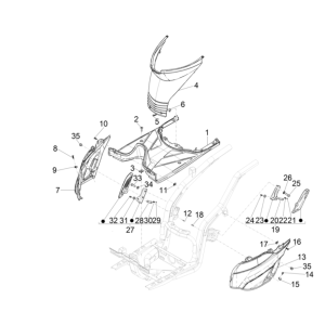 Pedana - Poggiapiedi Piaggio Typhoon 50 2 tempi Euro 4 2018-2020