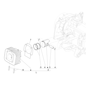 Cilindro - Pistone Piaggio Typhoon 50 2 tempi Euro 4 2018-2020