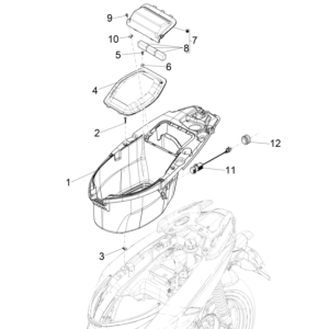 Scatola porta casco Piaggio Typhoon 50 2 tempi Euro 4 2018-2020