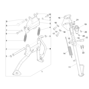Cavalletto centrale Piaggio Typhoon 50 2 tempi Euro 4 2018-2020