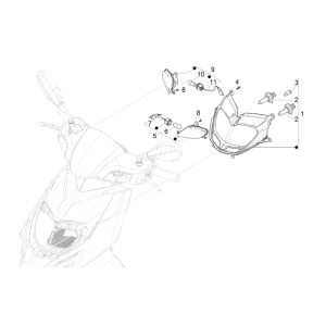 Faro anteriore - Indicatori anteriori Piaggio Typhoon 50 2 tempi Euro 4 2018-2020