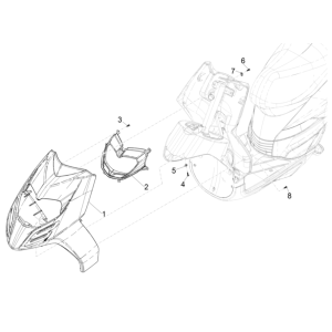 Coperchio anteriore Piaggio Typhoon 50 2 tempi Euro 4 2018-2020