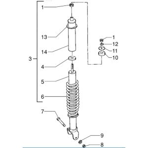 Ammortizzatore Piaggio Zip RST 50 2 tempi AC
