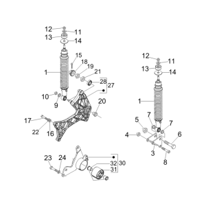 Ammortizzatore Vespa GTS 250 ie 2005-2009 (con ABS)