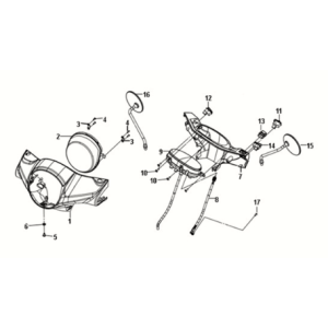 Fanale anteriore Sym Fiddle III 50 E3 Bianco/Rosso (WH-006/R-010CA)
