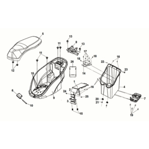 Sedile/portabagagli Sym E-MIO