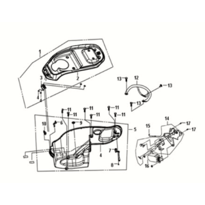 Sedile - impugnatura posteriore Sym Fiddle III 50 E3