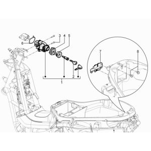 Blocchetto di accensione Piaggio MP3 300 HPE/300 HPE Sport ABS Euro 5 2020-2022
