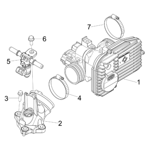 Corpo farfallato - Iniettore - Collettore di aspirazione Piaggio Beverly 125 RST 4V Euro 3 2010-2015