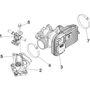 Corpo farfallato - Iniettore - Collettore di aspirazione Vespa GTS 250 ie 2005-2009 ABS