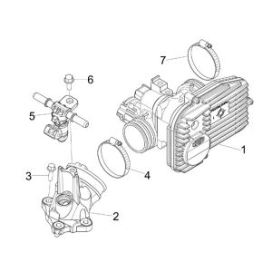 Corpo farfallato - Iniettore - collettore di aspirazione Piaggio MP3 300 ie LT Business - Sport (con e senza ABS) 2016-2018
