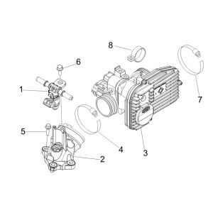 Corpo farfallato - Iniettore - Collettore di aspirazione Vespa GTV 250 IE 4V