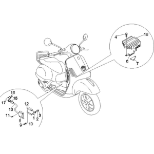 Regolatore di tensione - Bobina di accensione - Componenti elettronici Vespa GTS 250 ie 2005-2009 (con ABS)