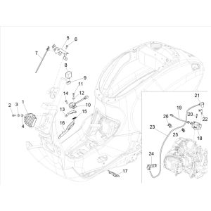 Regolatore di tensione - Bobina di accensione - Relè lampeggiatore Vespa Sprint 125 3V IE ABS Euro 5 2021