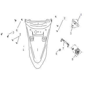 Parafango anteriore China Ape 50 marrone