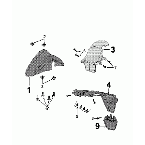 Parafango anteriore - Parafango posteriore Peugeot Kisbee ribes nero originale Euro 4