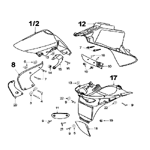 Parafango anteriore - Parafango posteriore Peugeot Speedfight 2 50 2 tempi LC argento