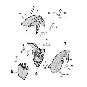 Parafango anteriore - Parafango posteriore Peugeot Speedfight 3 50 4 tempi AC blu