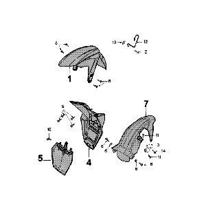 Parafango anteriore - Parafango posteriore Peugeot Speedfight 4 50 4 tempi AC rosso/nero