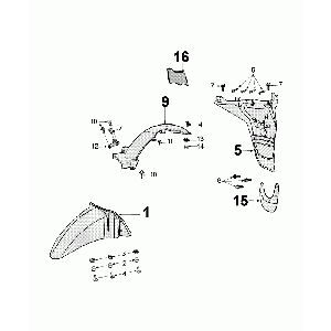 Parafango anteriore - Parafango posteriore Peugeot Tweet Euro 4 grigio onice (I6)