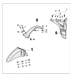 Parafango anteriore - Parafango posteriore Peugeot Tweet grigio antico