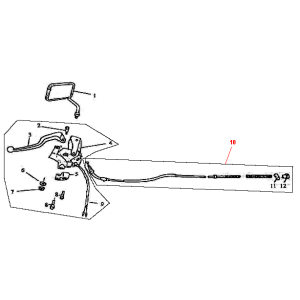 Specchietto retrovisore sinistro Edwards Tomorrow Grande Retro 125